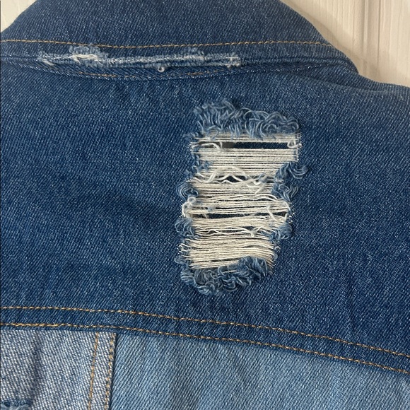 NWT Elan Blue Patchwork Denim Jacket size small - Picture 9 of 13